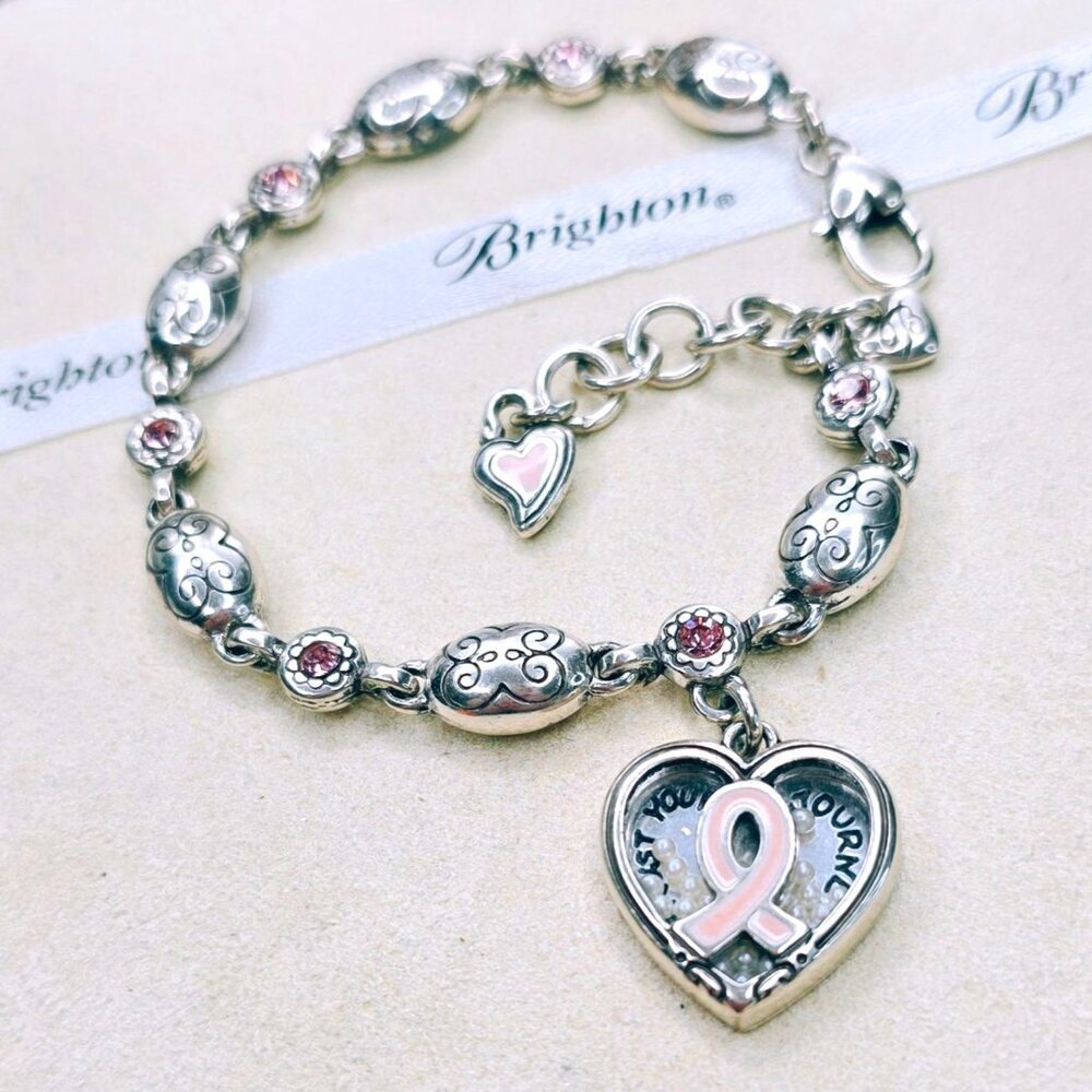 Brighton Power Of Pink Legacy Trust your Journey Link Bracelet Silver-plated